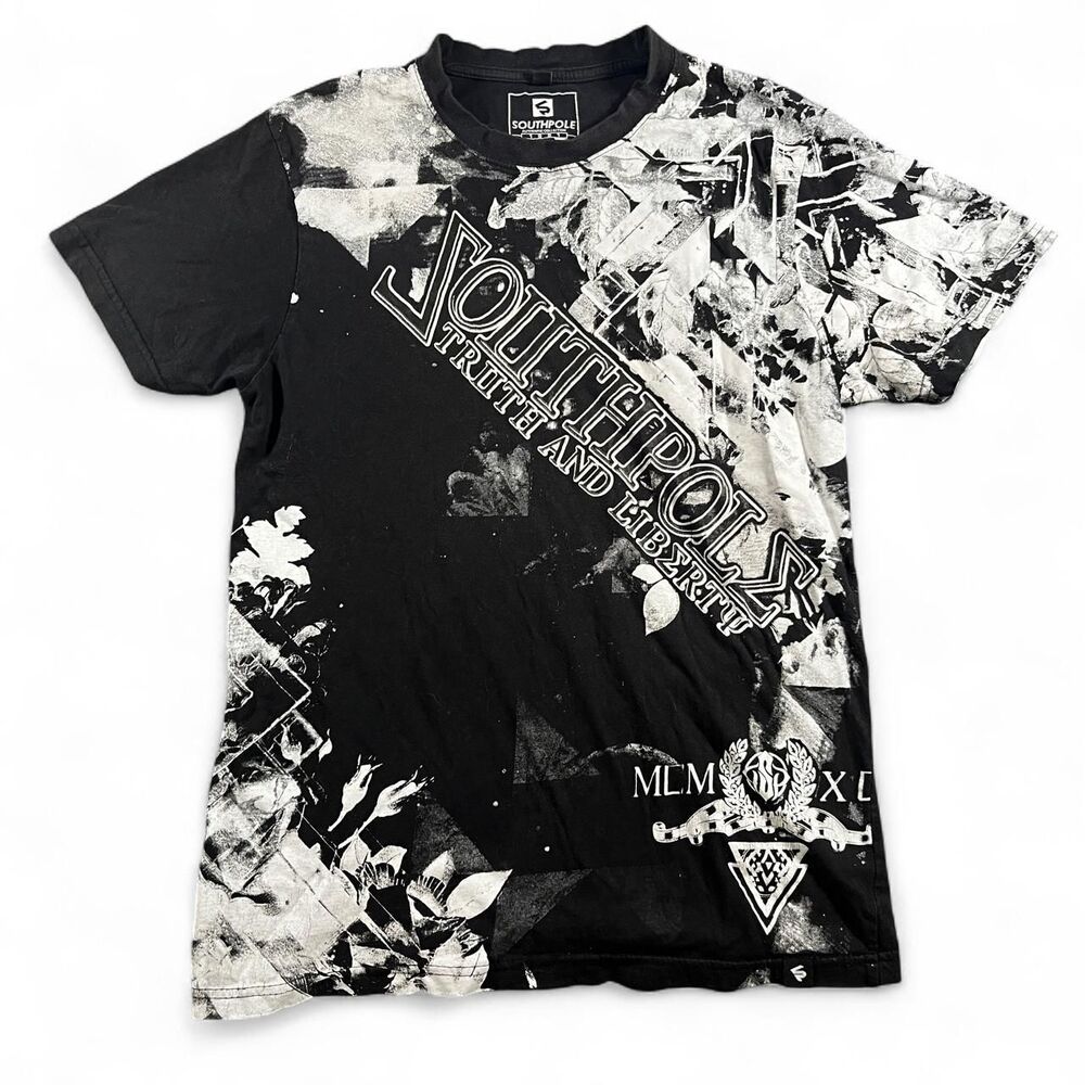Southpole Men's Black and White T-shirt
